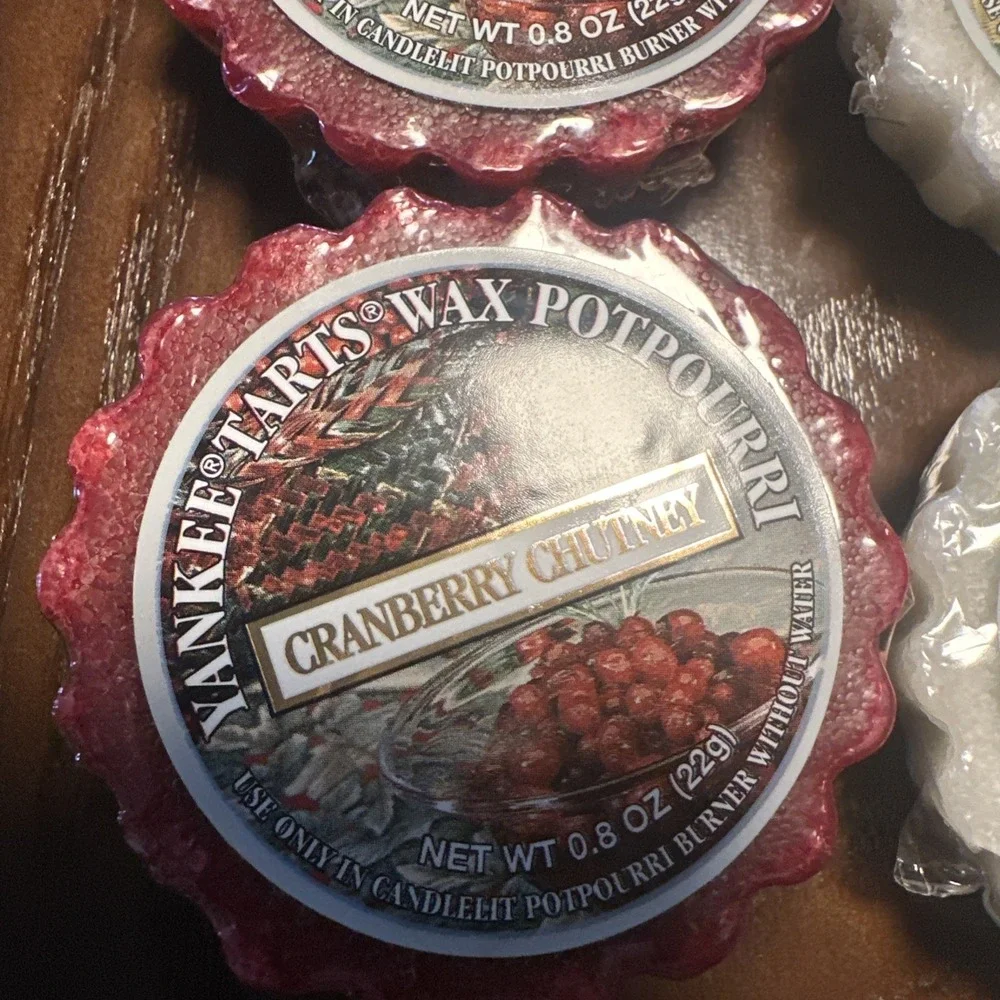 Lot‎ 7 Yankee Candle Wax Tarts Melts Cranberry  Chutney Clean Cotton & Macintosh